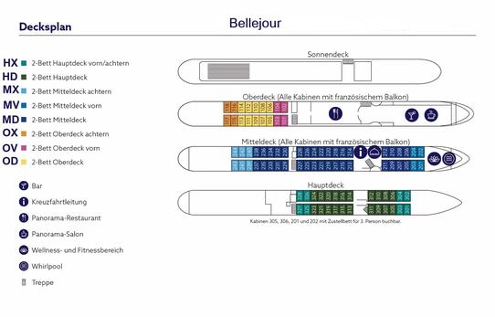 Decksplan MS Bellejour