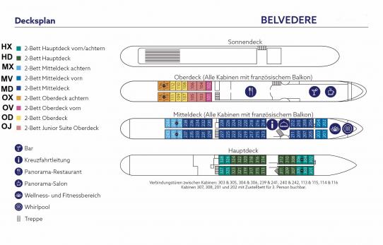 Decksplan MS Belvedere