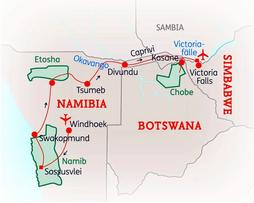 Namibia-Botswana-Rundreise und Victoria Fälle