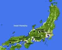 Japan-Rundreise Nara und Insel Miyajima - Übersichtskarte