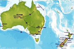 Rundreise Neuseeland-Australien in kleiner Gruppe - Übersichtskarte