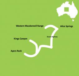 Australien-Kurzreise Alice Springs - Ayers Rock - Route