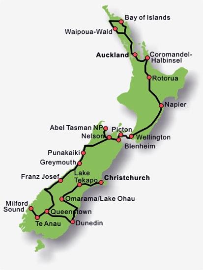 19 Tage Neuseeland Rundreise Auckland Christchurch