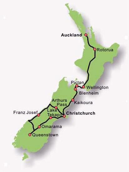 11 Tage Neuseeland Rundreise Hohepunkte Auckland Christchurch