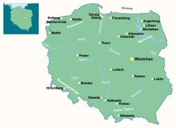 Masuren-Rundreise mit Schiff und Rad - Übersichtskarte