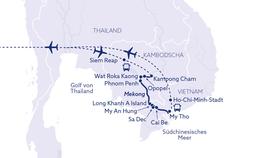 Mekong-Schiffsreise Angkor - Saigon  -  Route