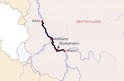 Rhein-Schiffsreise Köln - Mainz - Köln (Route)