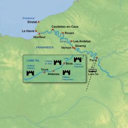 Seine-Schiffsreise Paris - Normandie - Loire-Schlösser (Route)